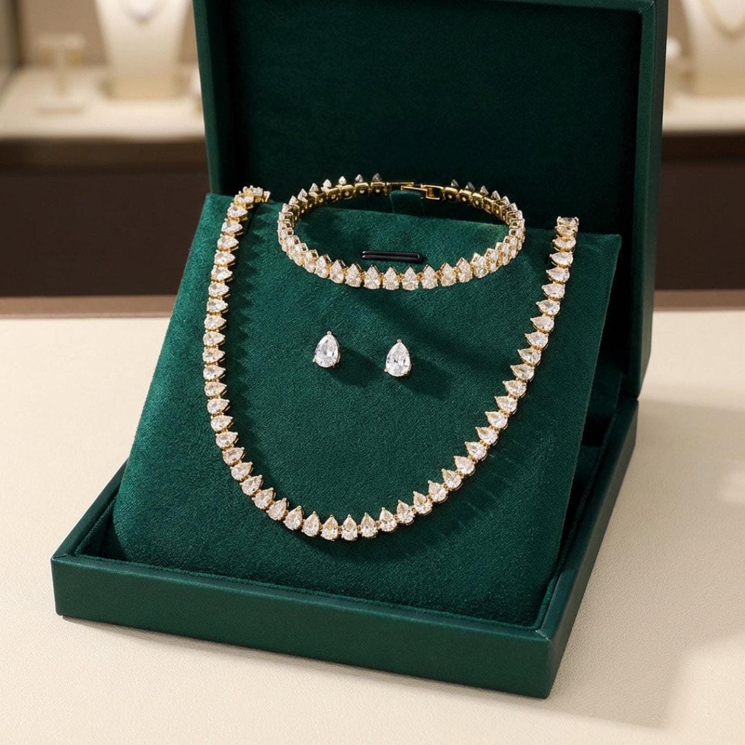 Clear Round Cubic Zirconia Bridal Set