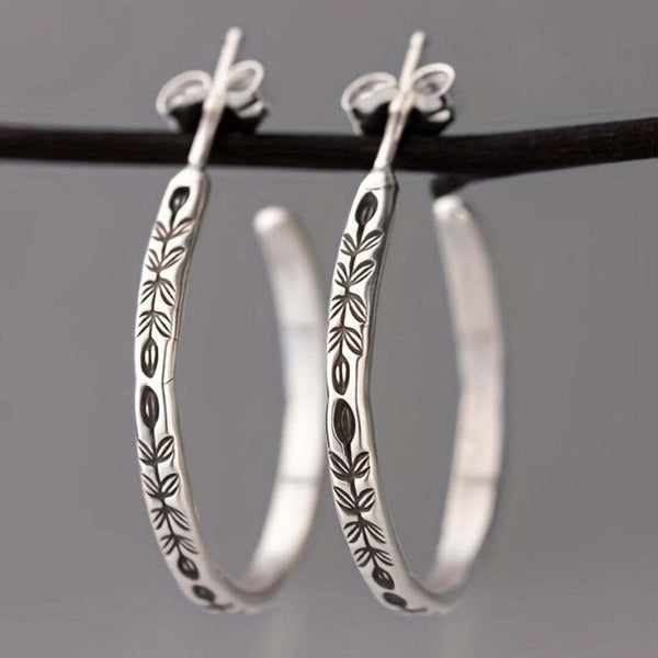 Sleek Silvery Hoop Earrings