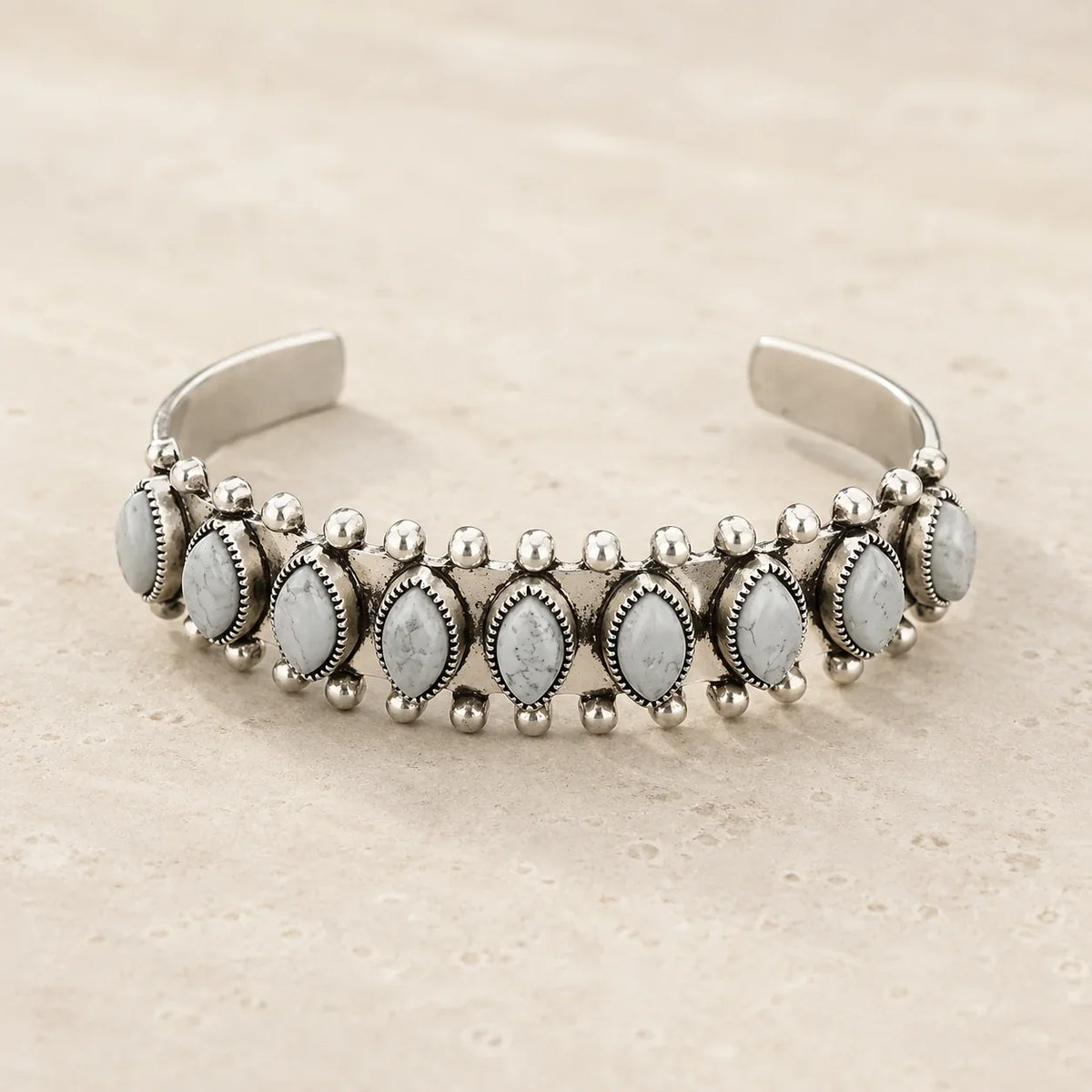 Boho Horse Eye Stone Bangle