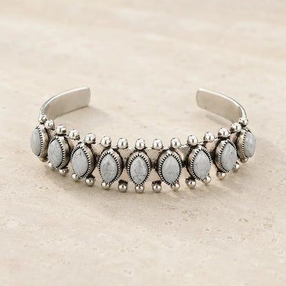 Boho Horse Eye Stone Bangle