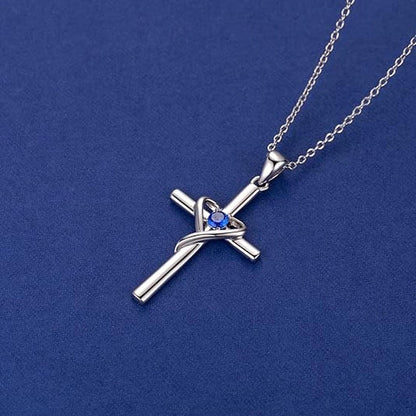 Sapphire Cross Necklace