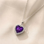 Heart Shape Halo Pendant Necklace