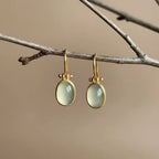 Vintage Green Moonstone Earrings