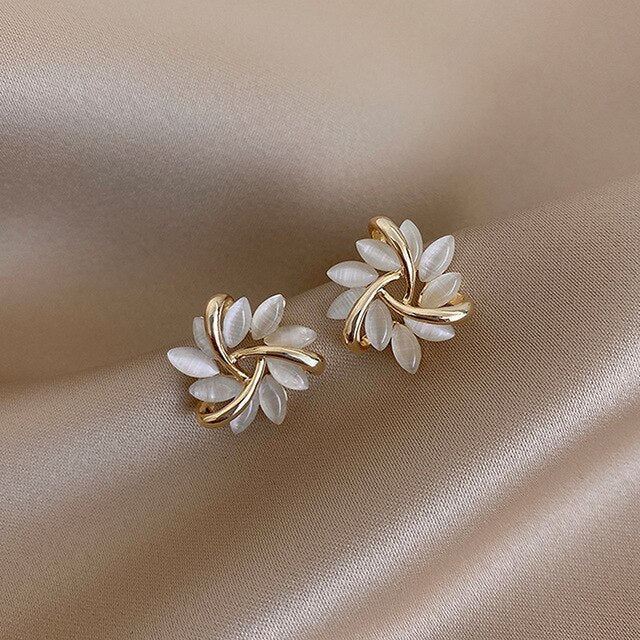 Sonja Luxe White Opal Earrings