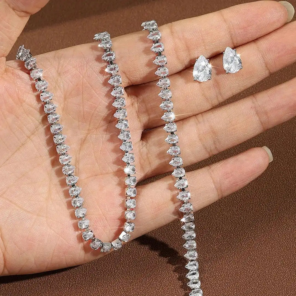 Clear Round Cubic Zirconia Bridal Set