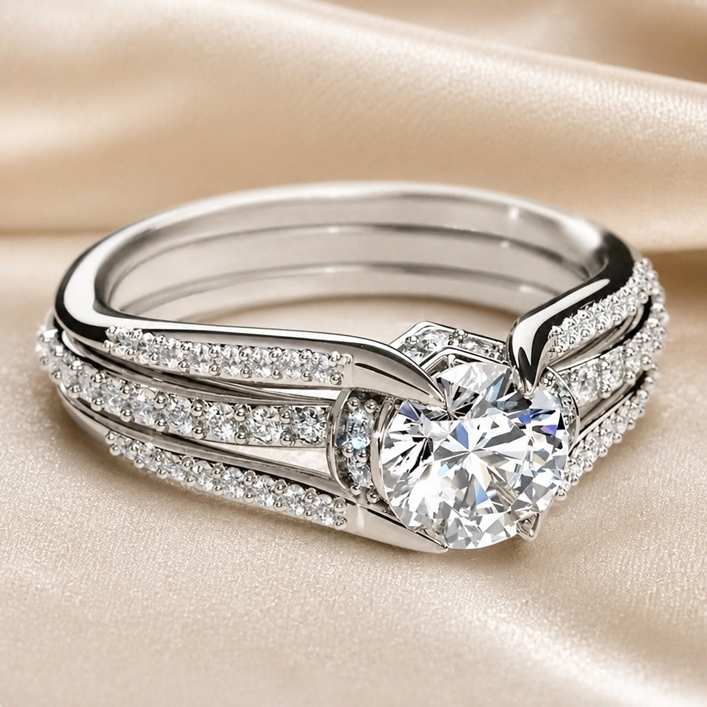 Round Halo Wrap Ring